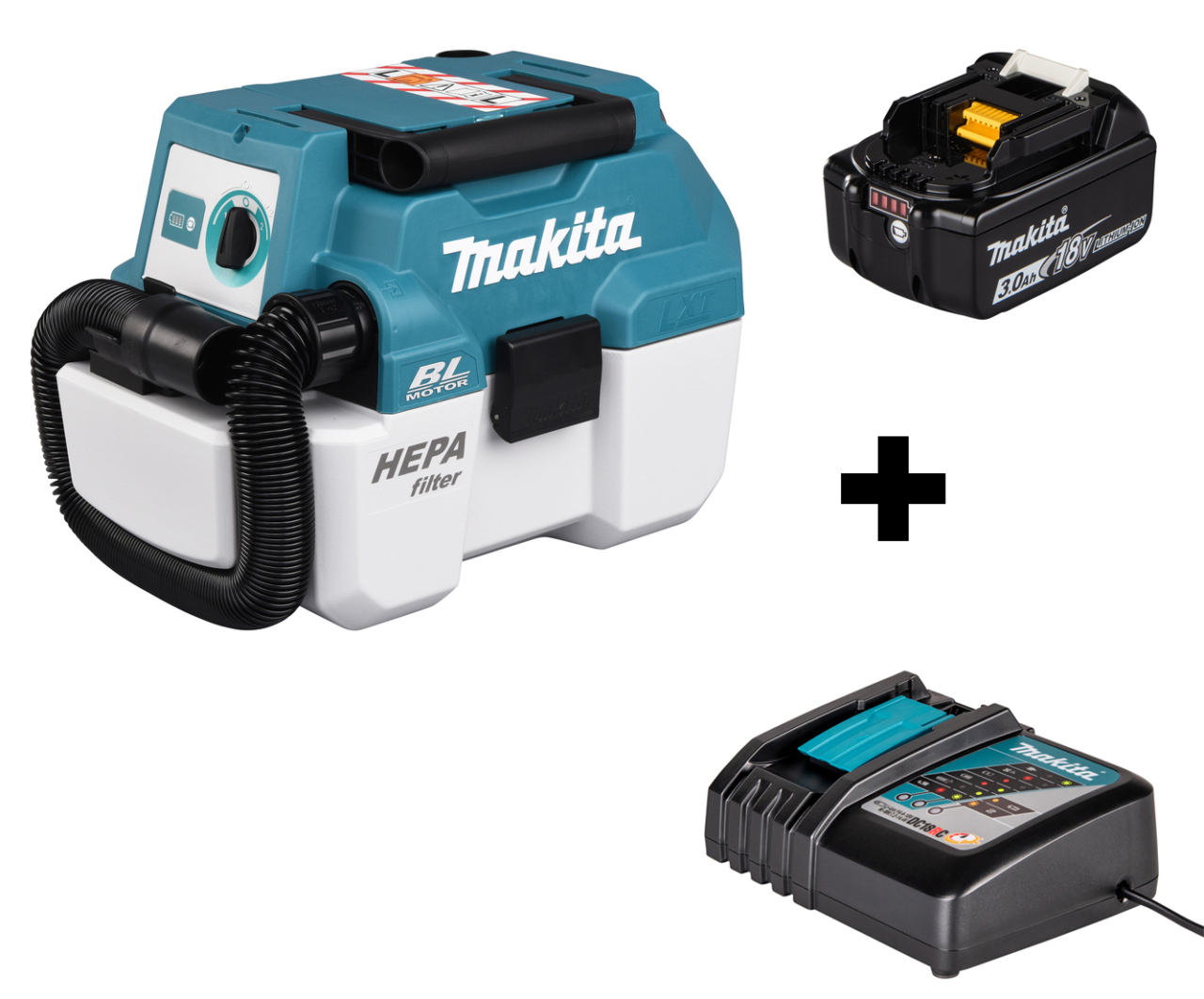 Makita Dammsugare DVC 750 LZ 18V + laddare+batteri
