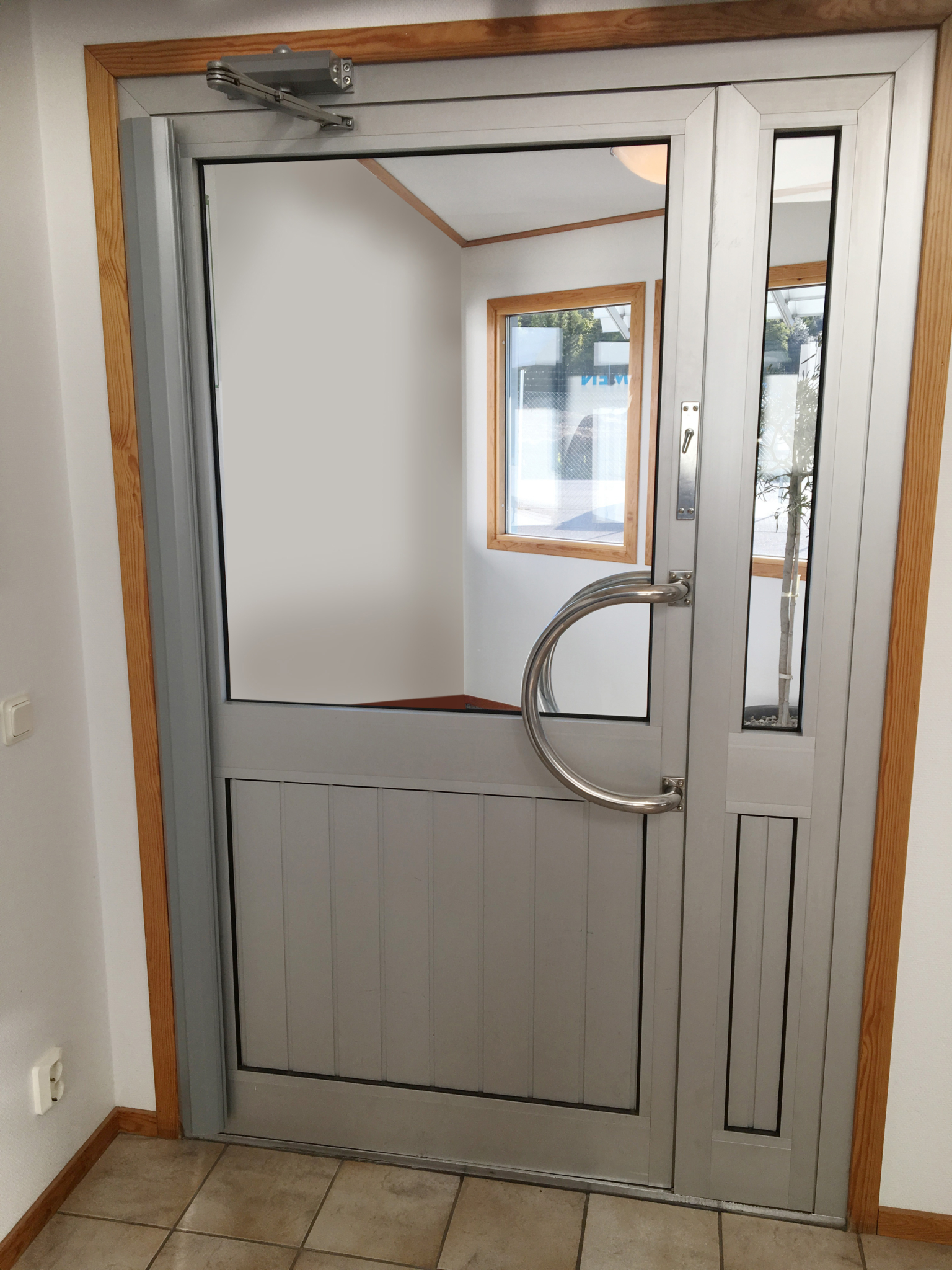 Klämskydd innerdörr, 195 cm Silver/Grå