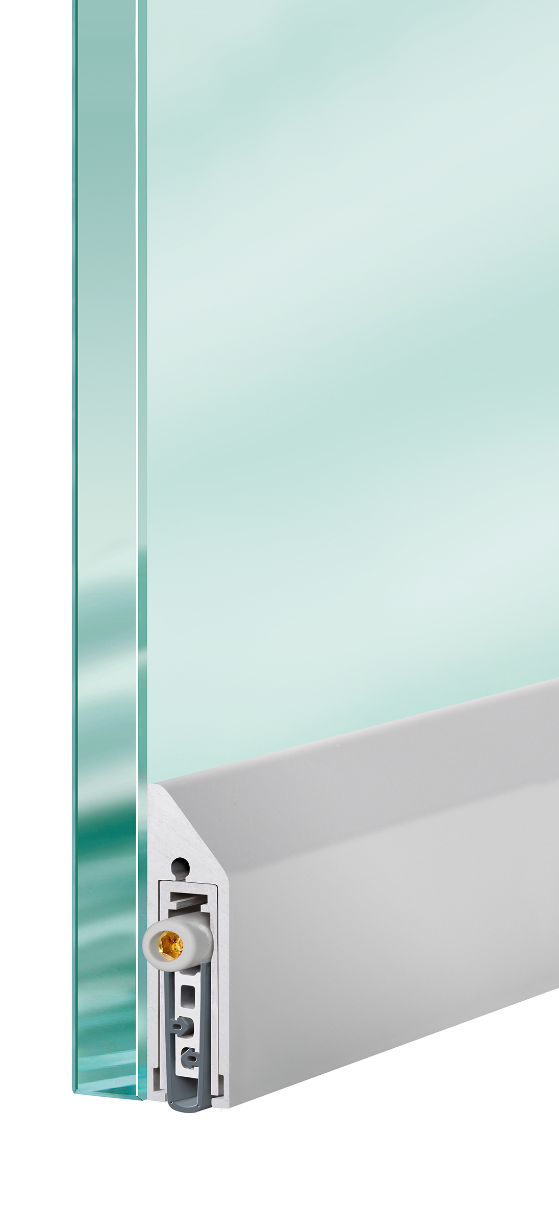 Tröskelautomat för glasdörr 834 mm, självhäftande