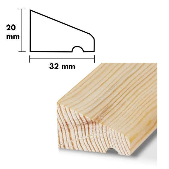 Droppnäsa typ 4 D=32 H=20, L=1,8 m RAK