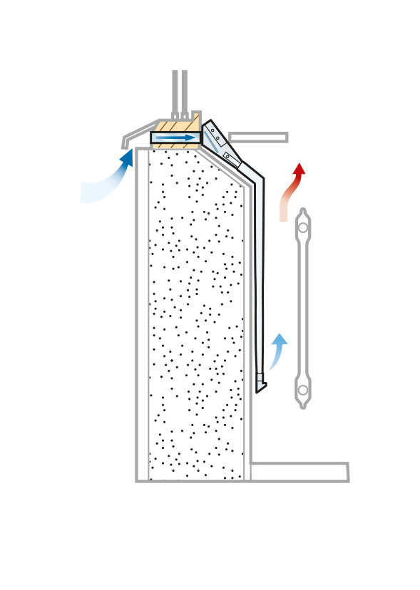 Easy-Vent Flexi SVK-MK för sned vägg inkl filter