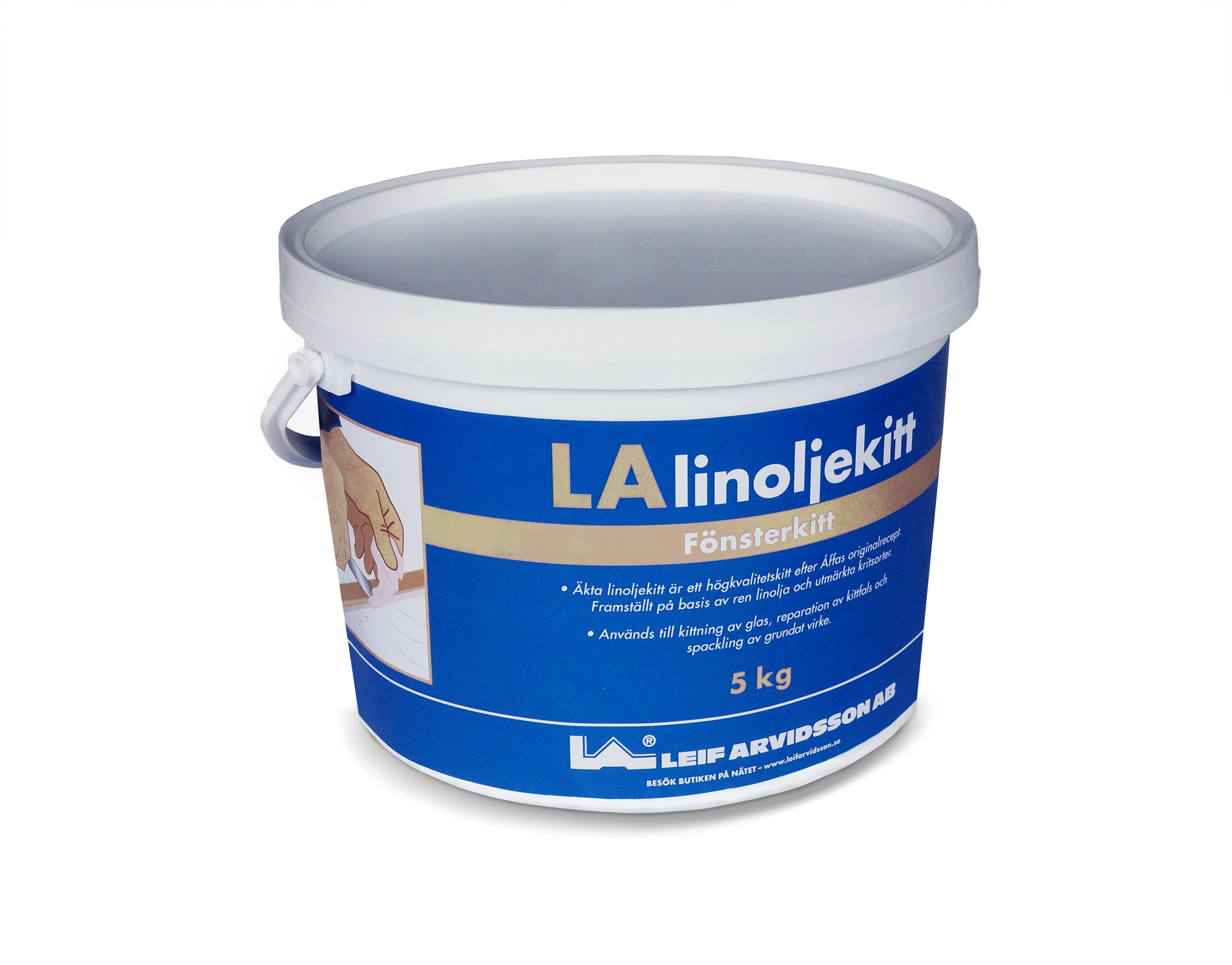 Linoljekitt LA 5,0 kg - pris/st, Natur