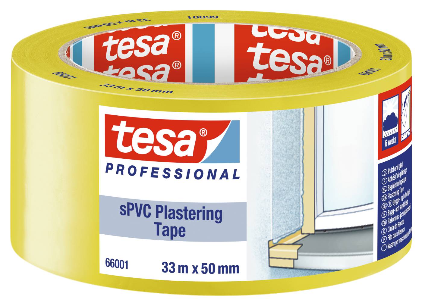 Tejp Byggtejp Gul 50 mm UV