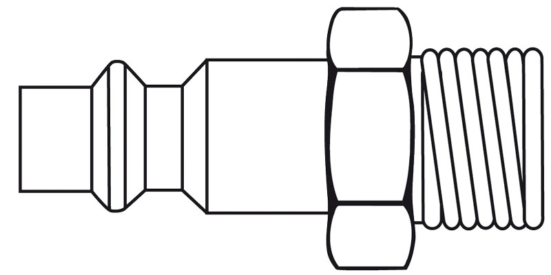 Tryckluftskoppling 1/4" hane utv. gänga