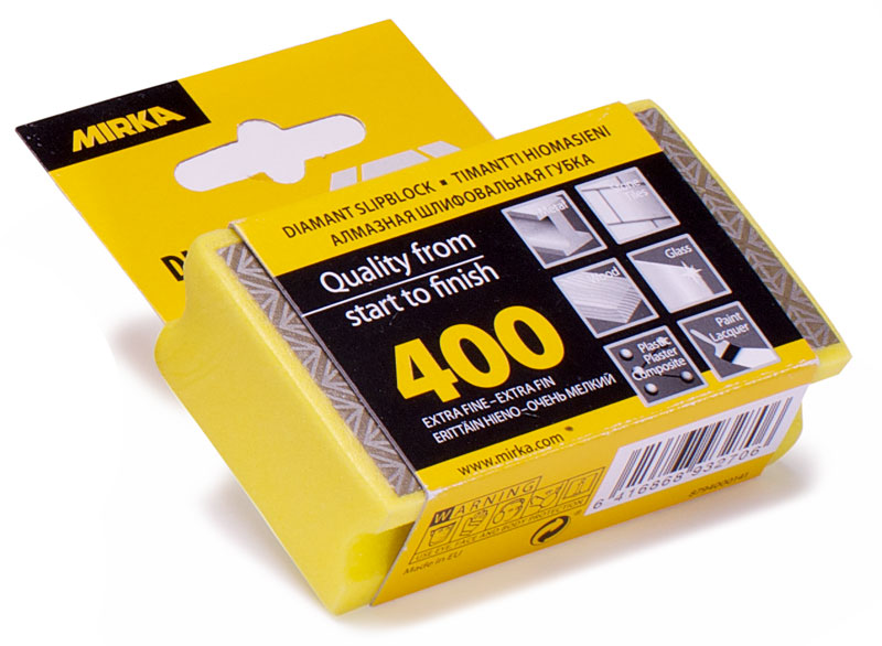 Mirka slipkloss Diamant K 400 Gul 90x55x28 mm