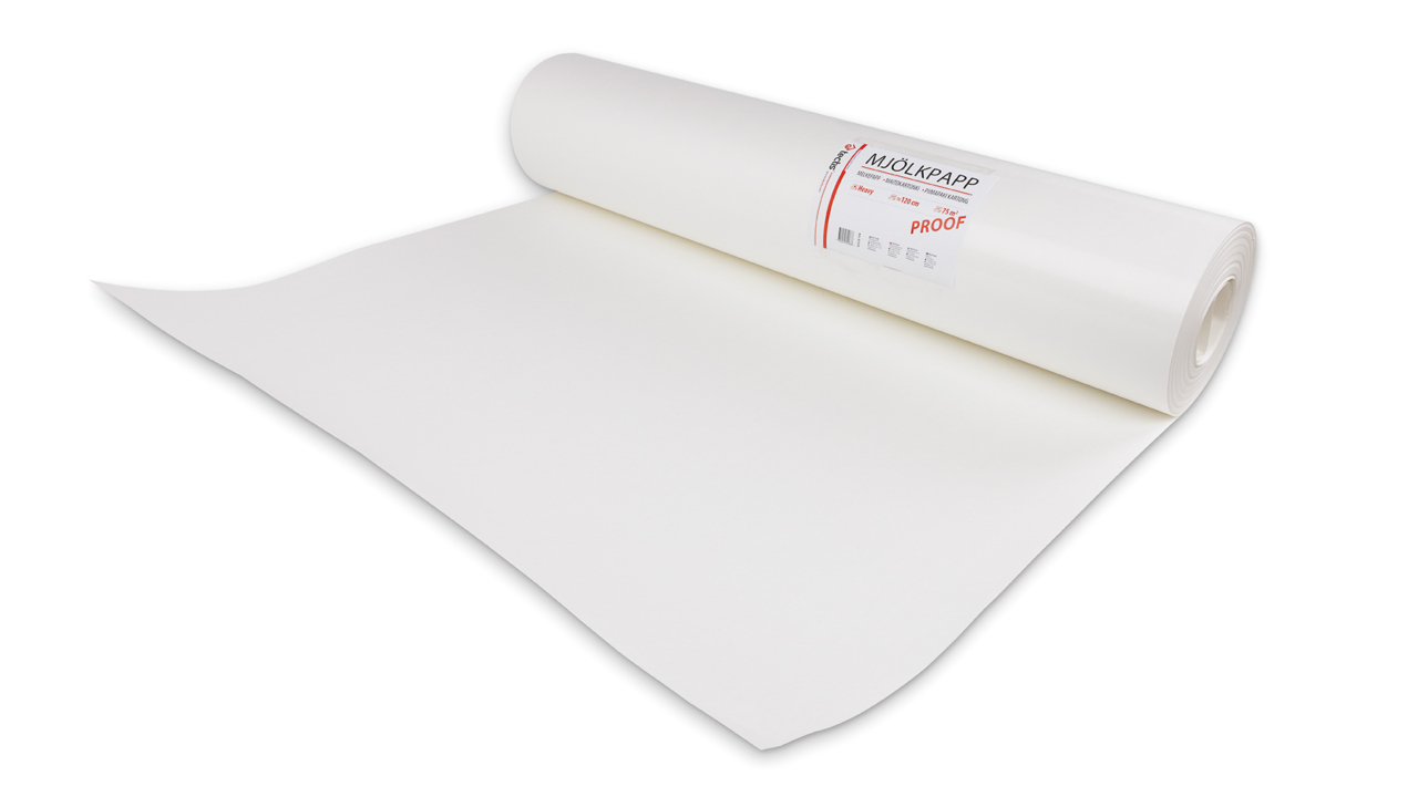 Täckpapp mjölkpapp Plastad 120-130 cm, 75 m2