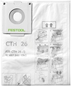 Festool Dammpåse CTH 26 3-Pack Dubbelskiktad