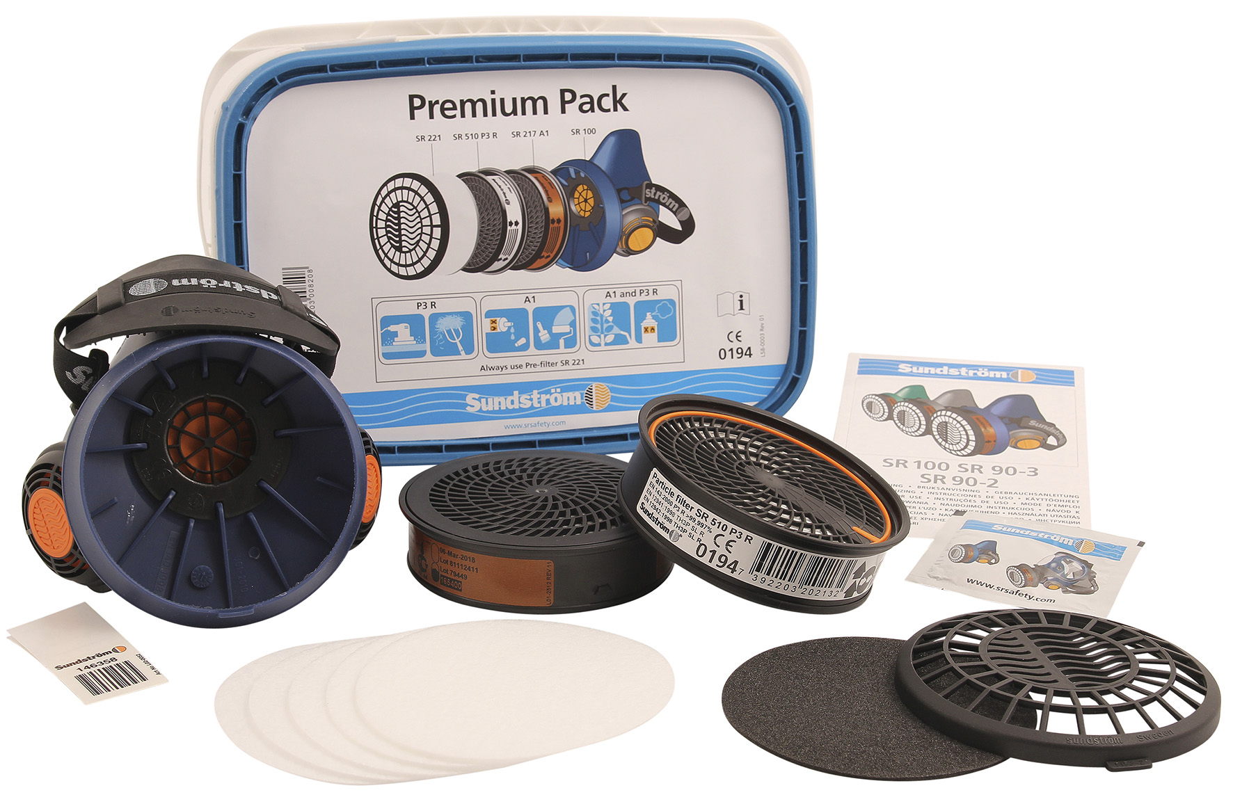 Halvmask SUNDSTRÖM SR 100 M/L Premium Pack